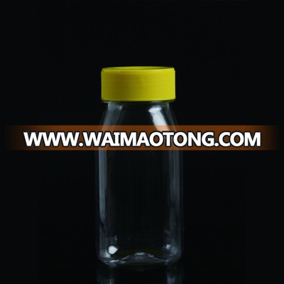 High quality squeezed clear amber square honey jar